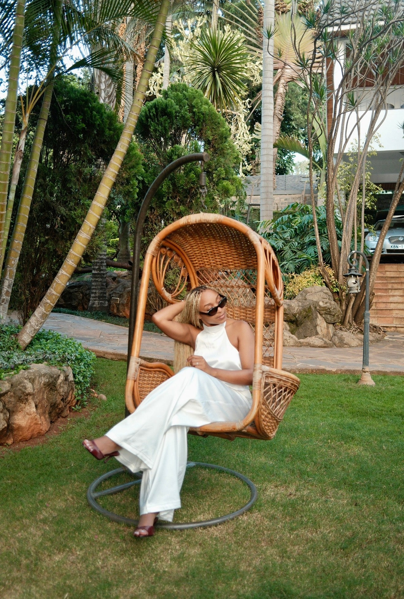 The Ivory Satin Set : Pearl White