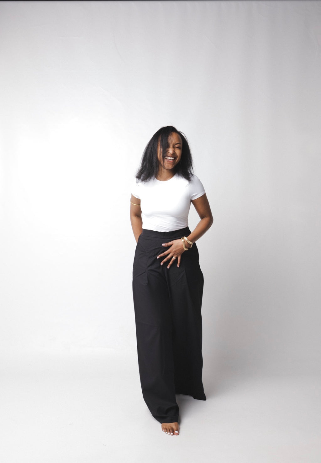 The Slate Pleated Pants : Black