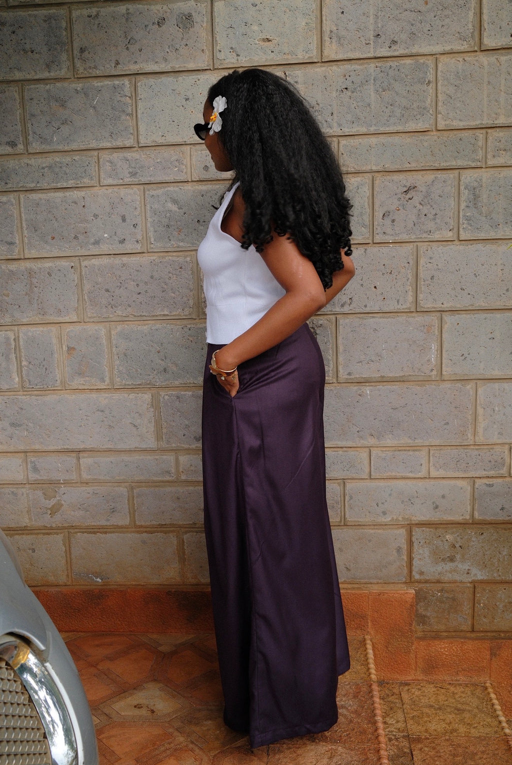The Kira Pleated Pants : Black Current