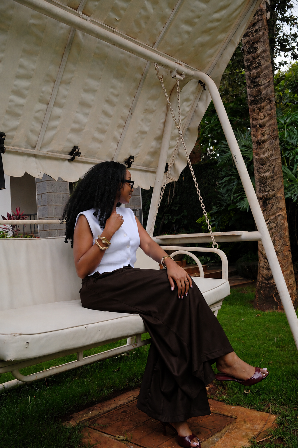 The Kira pleated trousers : Chocolate Brown