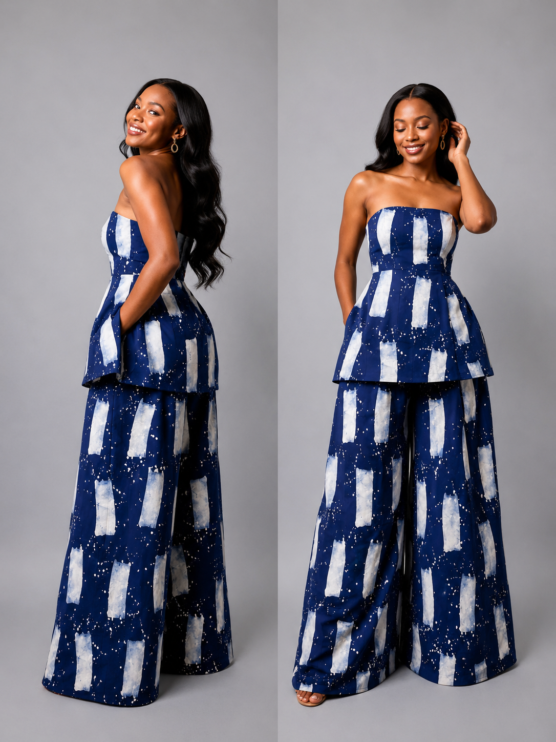The zahara set: Elegance in navy