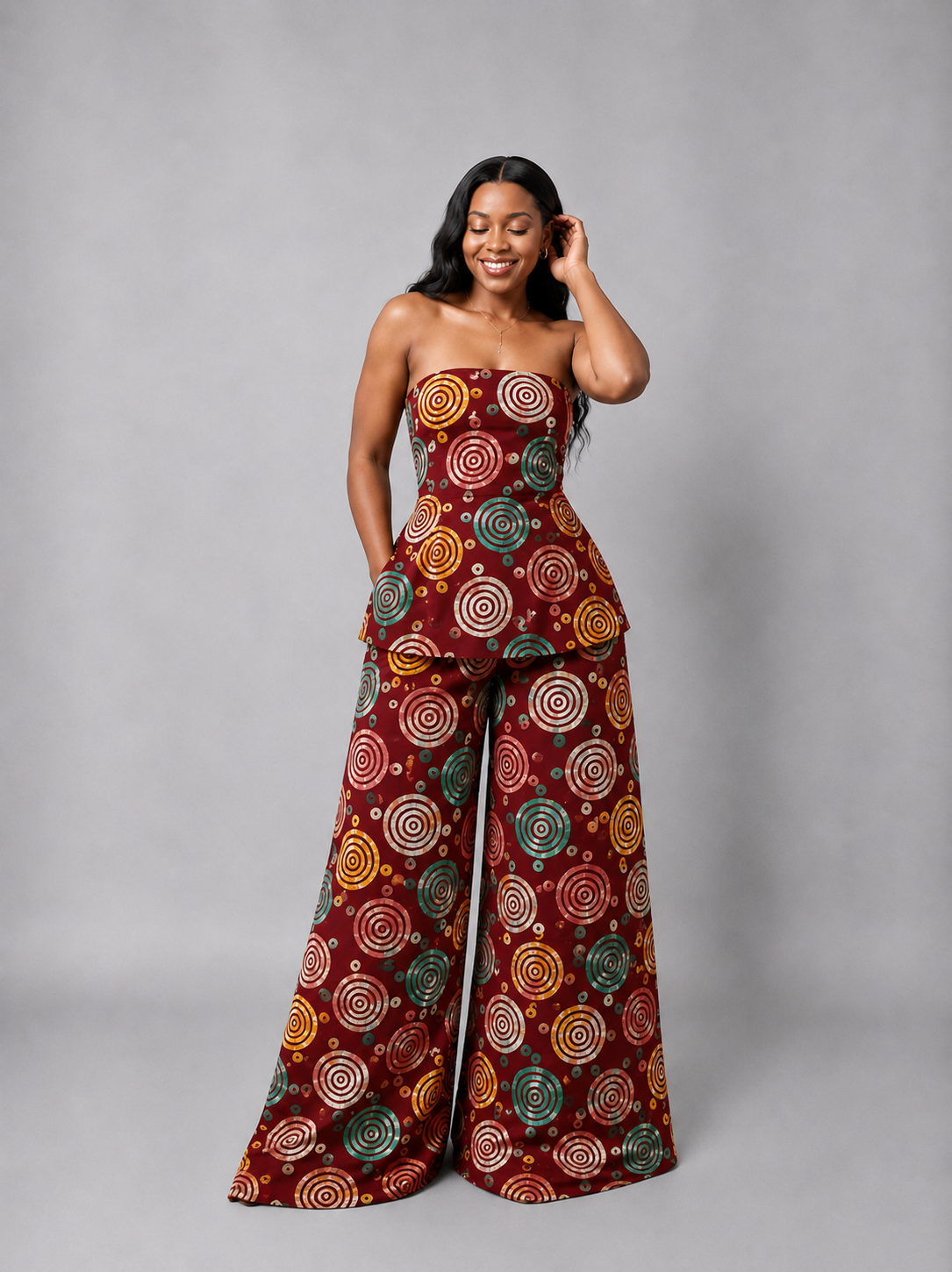 The Zahara Set : Patterned Burgundy