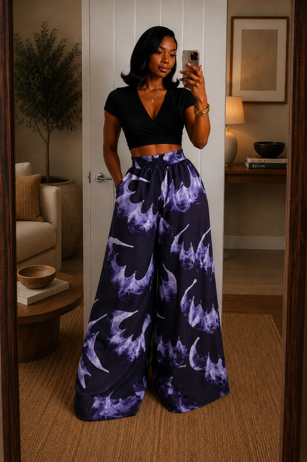 The Nuru Pants : Navy tulip