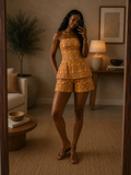 The Zahara short set: flame orange