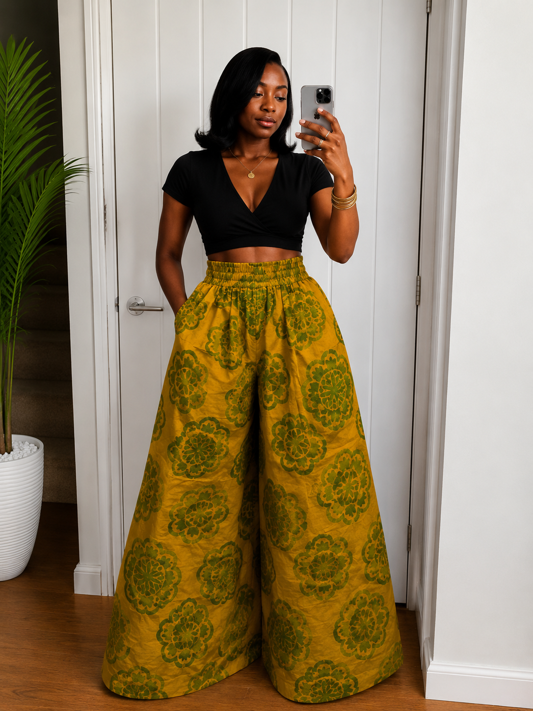 The Nuru pants: Green garden