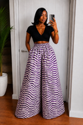 The Nuru pants: Purple stripes