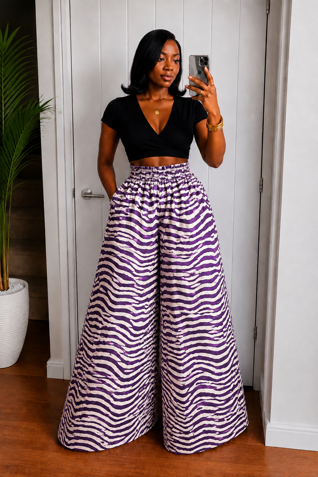 The Nuru pants: Purple stripes