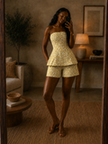 The Zahara short set : Yellow bow