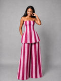 The Zahara set: Veiny pink stripes