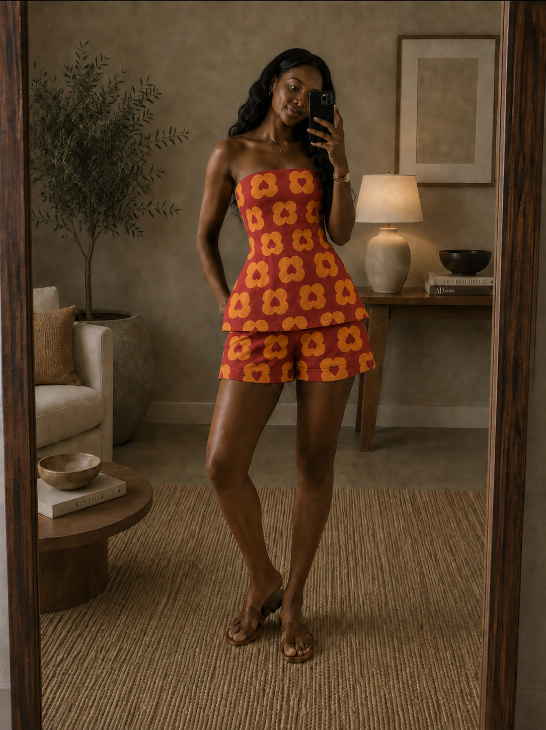 The Zahara short set : Red heart